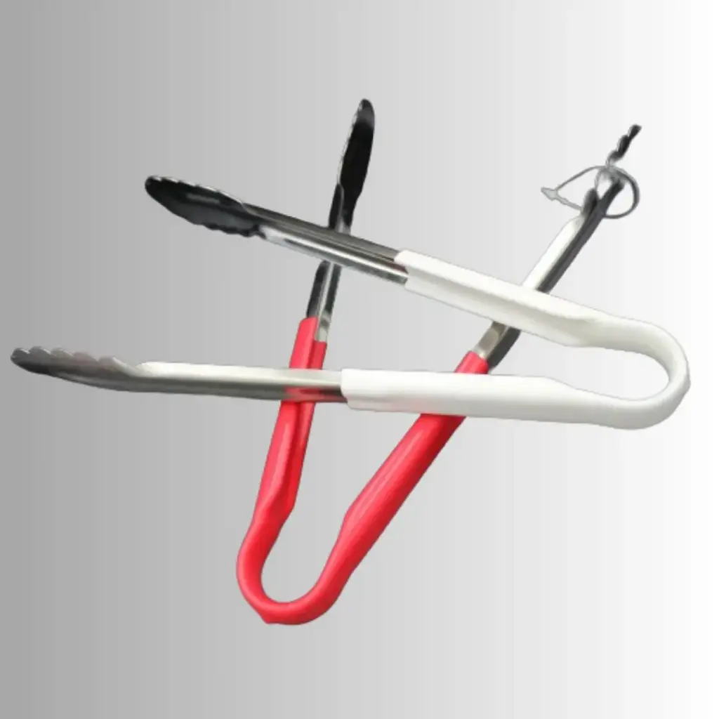 [WOH ECF 004989] Utility tong, white handle s/s l=30.0cm