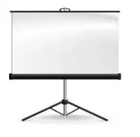 [WOH S.F.14] Projector Screen (fabric) with telescopic leg 180 X 180 CM Screen