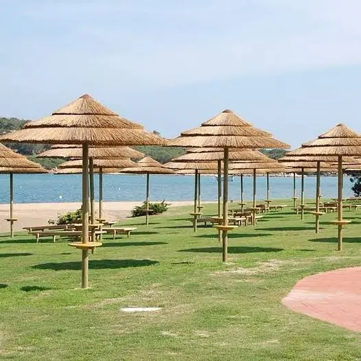 [WOH Thatch 3.30 R W/Out B&S] Thatch Umbrella Round 3.30M Dim. (Without Base & Mittal Structure)